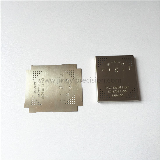 EMI shielding cover with label