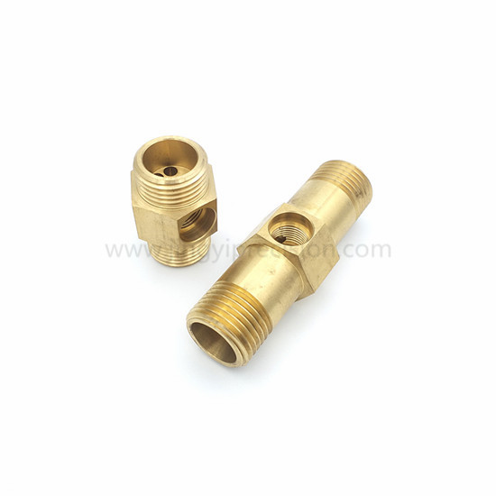 Turning brass connector parts